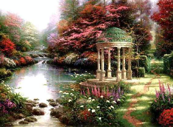 Thomas Kinkade - The Garden of Prayer - Limited Edition Offset Lithograph on Canvas
