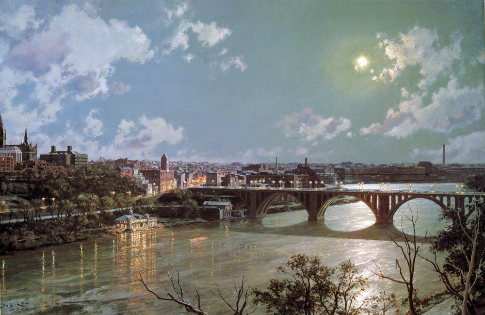 John Stobart - Georgetown Moonlight on the Potomac River - Limited Edition Lithograph