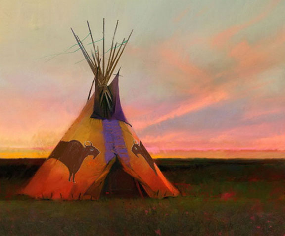 R Tom Gilleon - Blue Norther Montana Blizzard - Limited Edition Giclee on Canvas