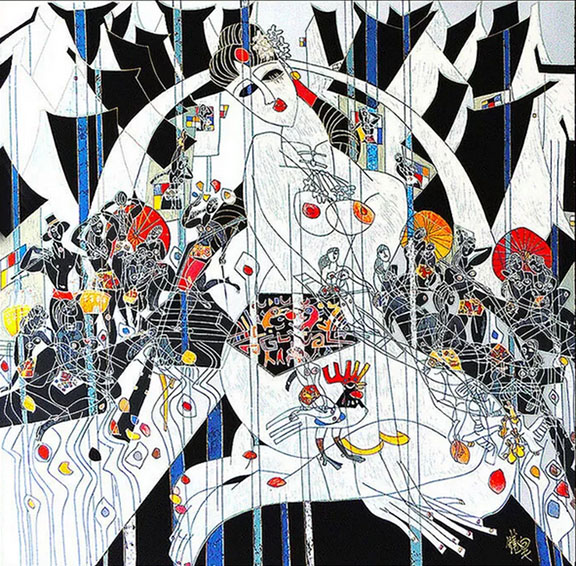 TieFeng Jiang - Girl 
		of Suzhou - Limited Edition Serigraph