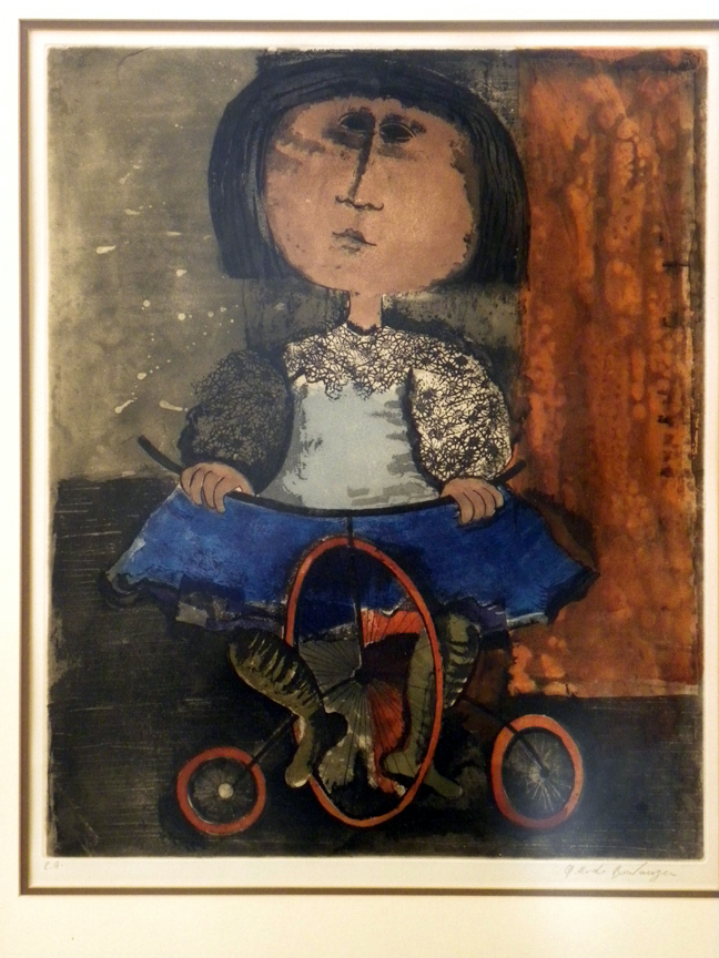 Graciela Rodo Boulanger - Girl on Tricycle - Limited Edition Lithograph