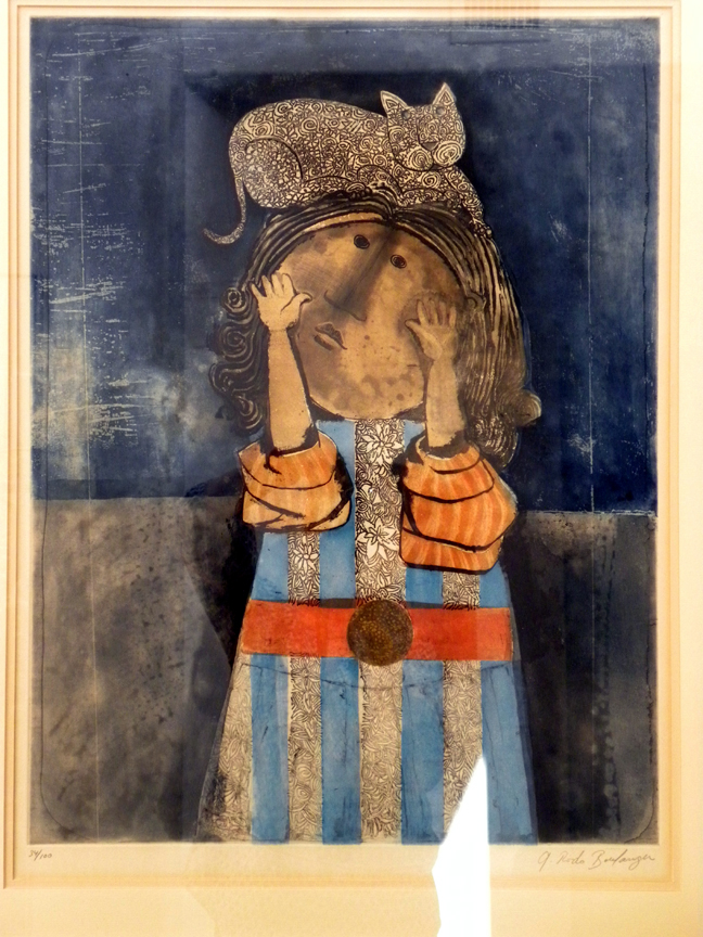 Graciela Rodo Boulanger - Girl with Cat - Limited Edition Lithograph