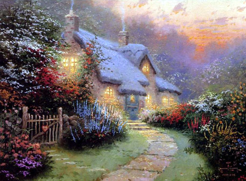 Thomas Kinkade - Glory of Evening - Limited Edition Offset Lithograph on Canvas
