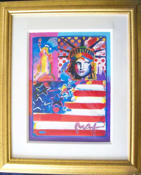 Peter Max - God Bless America II - Original Mixed Media / Acrylic / Color Lithography