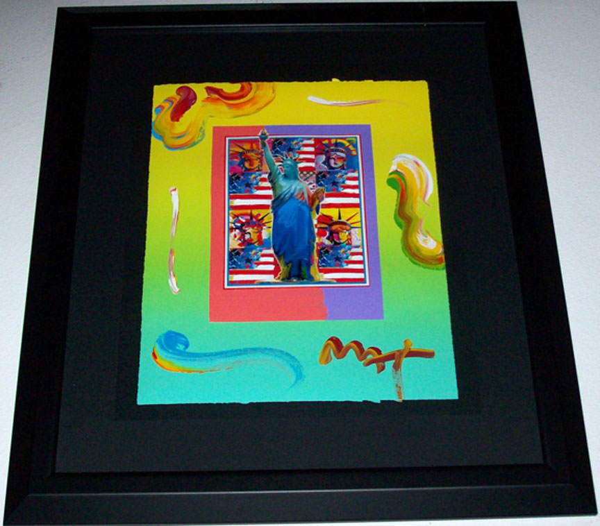 Peter Max - God Bless America - 5 Liberties Ver 1 #107 - Limited Edition Mixed Media