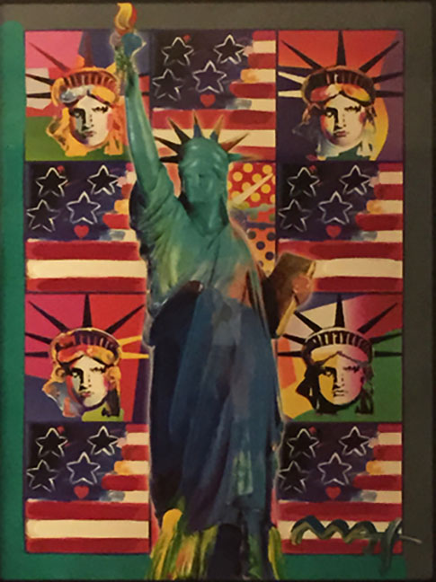 Peter Max - God Bless America - 5 Liberties - Limited Edition Mixed Media