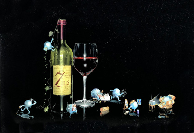 Michael Godard - 7 Deadly Zins - Limited Edition Giclee on Canvas