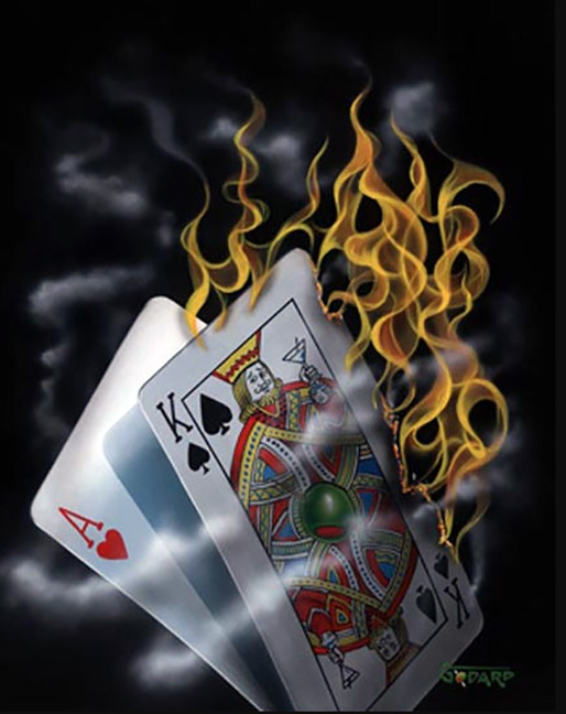 Michael Godard - Burning Blackjack - Limited Edition Giclee on Canvas