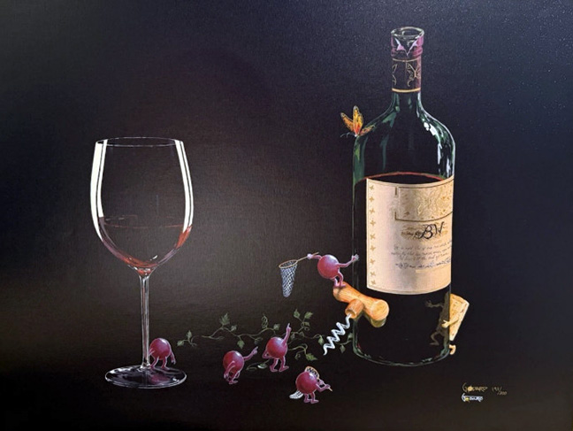 Michael Godard - Butterfly Wine - Limited Edition Giclee on Canvas