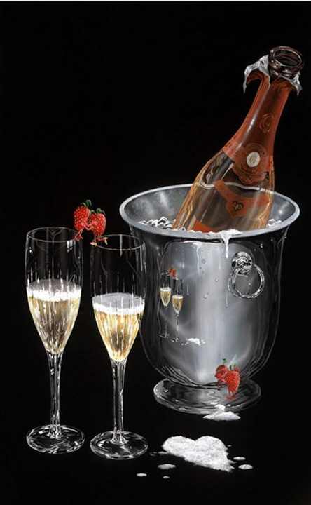 Michael Godard - Champagne Kiss - Limited Edition Giclee on Canvas