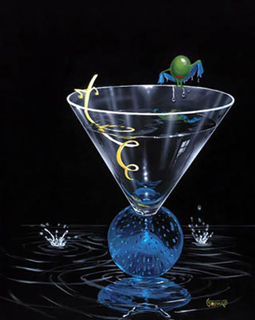 Michael Godard - Dry Martini with a Twist - Limited Edition Giclee on Canvas