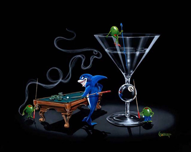 Michael Godard - Pool Shark II - Limited Edition Giclee on Canvas