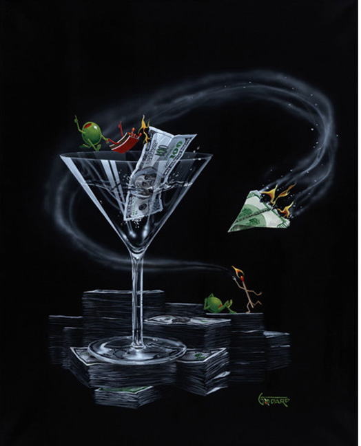 Michael Godard - Stack and Burn - Limited Edition Giclee on Canvas