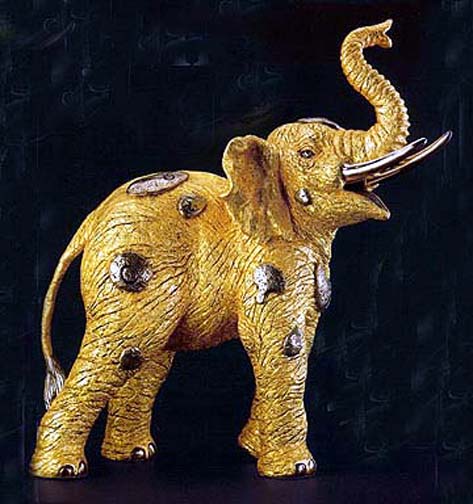 TieFeng Jiang - Golden Elephant - Limited Edition Bronze Sculpture
