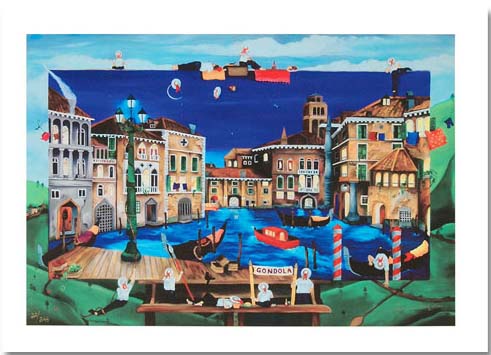 Linnea Pergola - Gondolier's Break - Limited Edition Serigraph