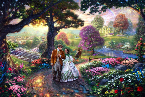 Thomas Kinkade - Gone with the Wind - Limited Edition Offset Lithograph on Canvas