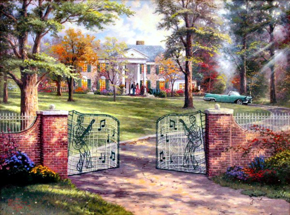 Thomas Kinkade - Graceland (50th anniversary) - Limited Edition Offset Lithograph