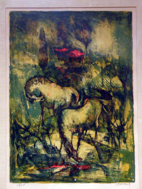 Lebadang - Green Horses - Limited Edition Lithograph