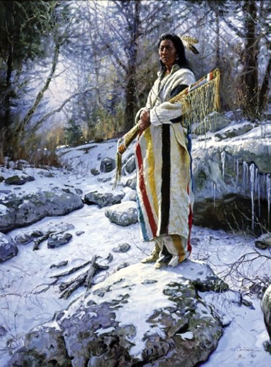 Martin Grelle - Apsaroke Guardian of the Crow People - Limited Edition Giclee on Canvas