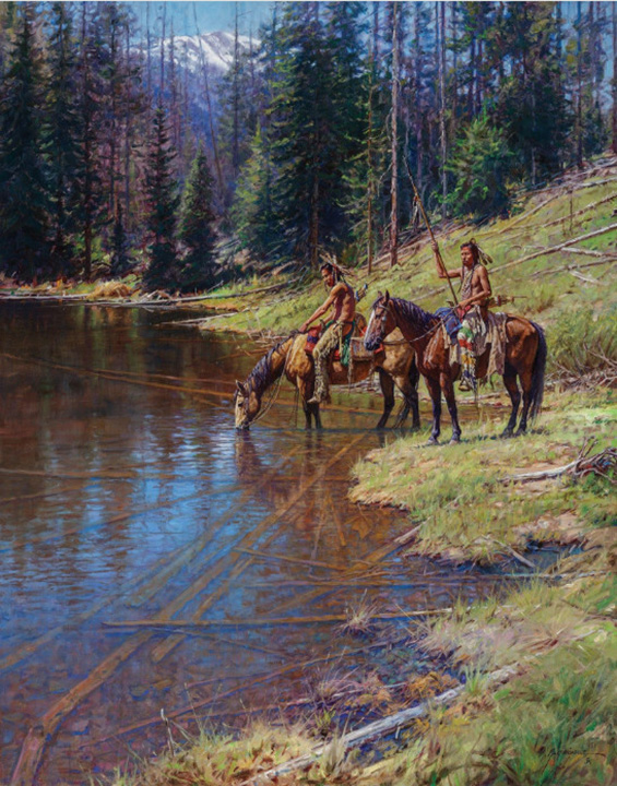 Martin Grelle - Blackfeet Blacktail Hunter of the Plains - Limited Edition Giclee on Canvas