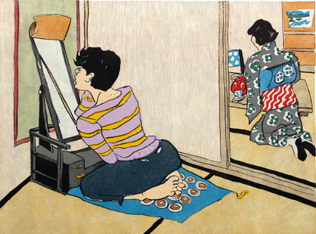 Red Grooms - American Geisha - Limited Edition Lithograph
