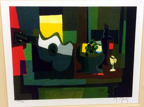 Marcel Mouly - Guitare Et Compotier - Limited Edition Lithograph