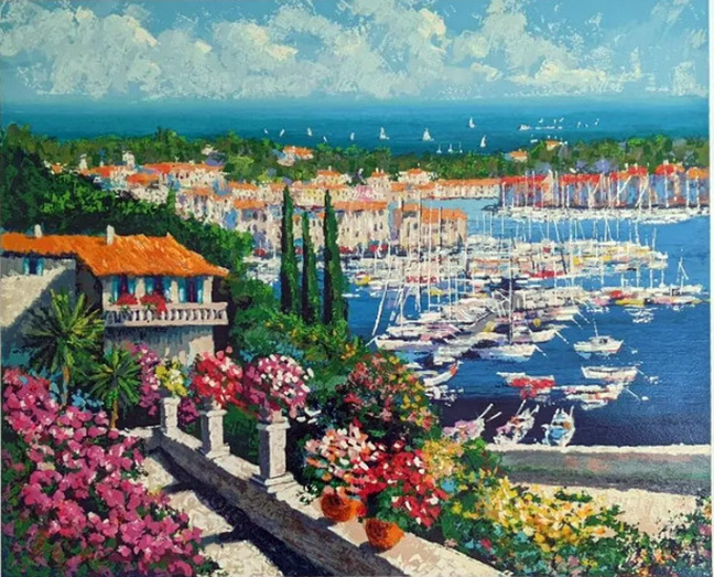Kerry Hallam - Cap Ferrat - Limited Edition Serigraph