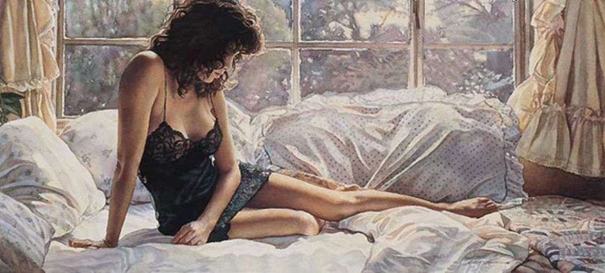 Steve Hanks - Black Lace Nightgown - Limited Edition Lithograph