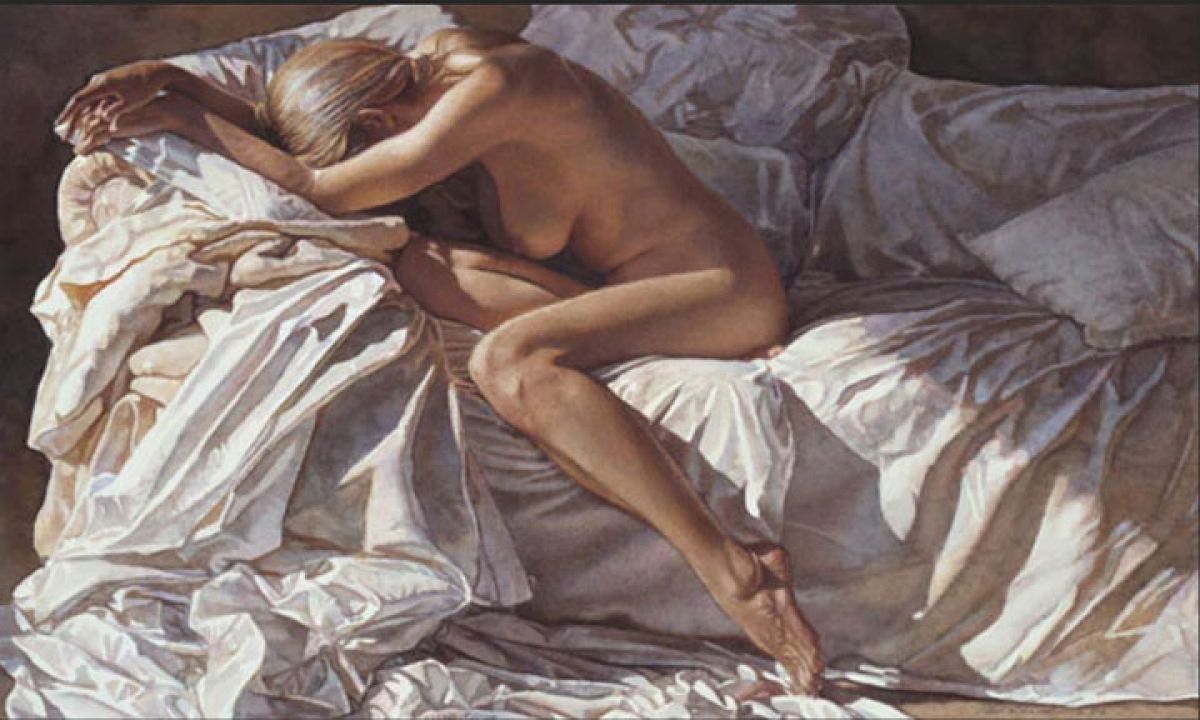 Steve Hanks - Blending Into Shadows and Sheets - Limited Edition Fine Art on Canvas