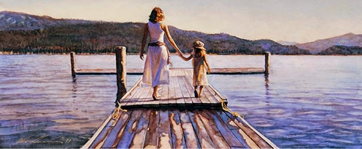 Steve Hanks - Time With Mom - Limited Edition Lithograph