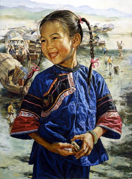 Wai Ming - Happy Fishgirl - Limited Edition Lithograph