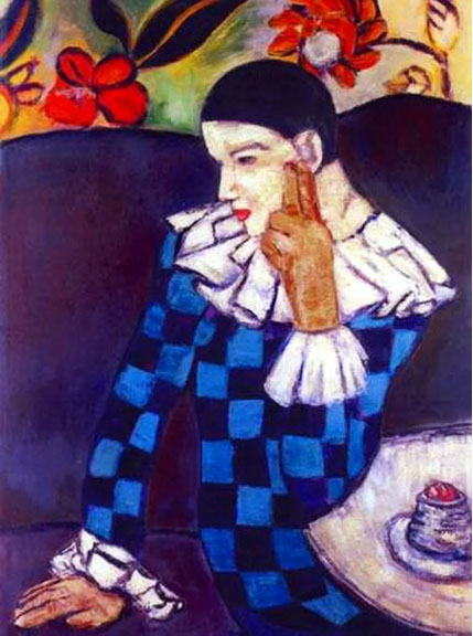Pablo Picasso - Harlequin Leaning On Elbow - Limited Edition Lithograph