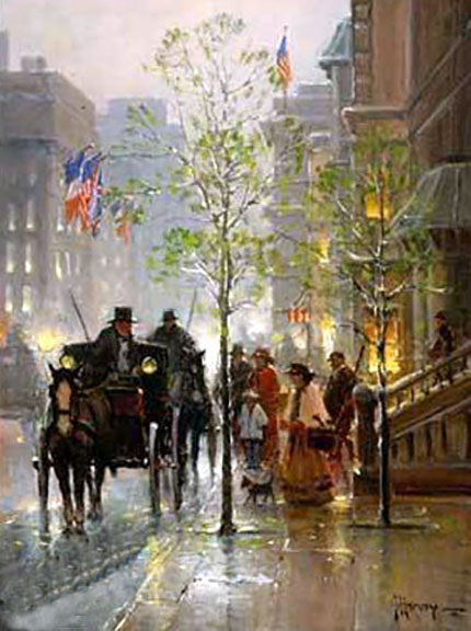 G Harvey - Along Park Avenue - Limited Edition Giclee
