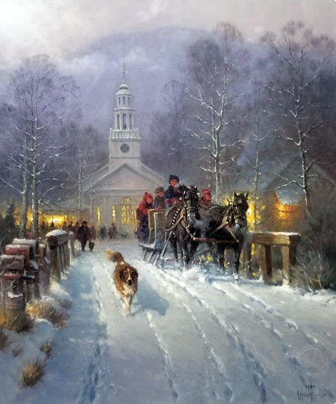 G Harvey - Christmas in the Village - Limited Edition Lithograph