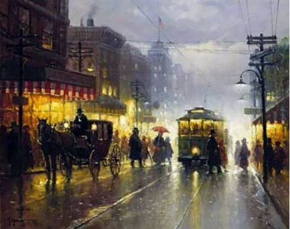 G Harvey - The Broadway Trolley - Limited Edition Lithograph
