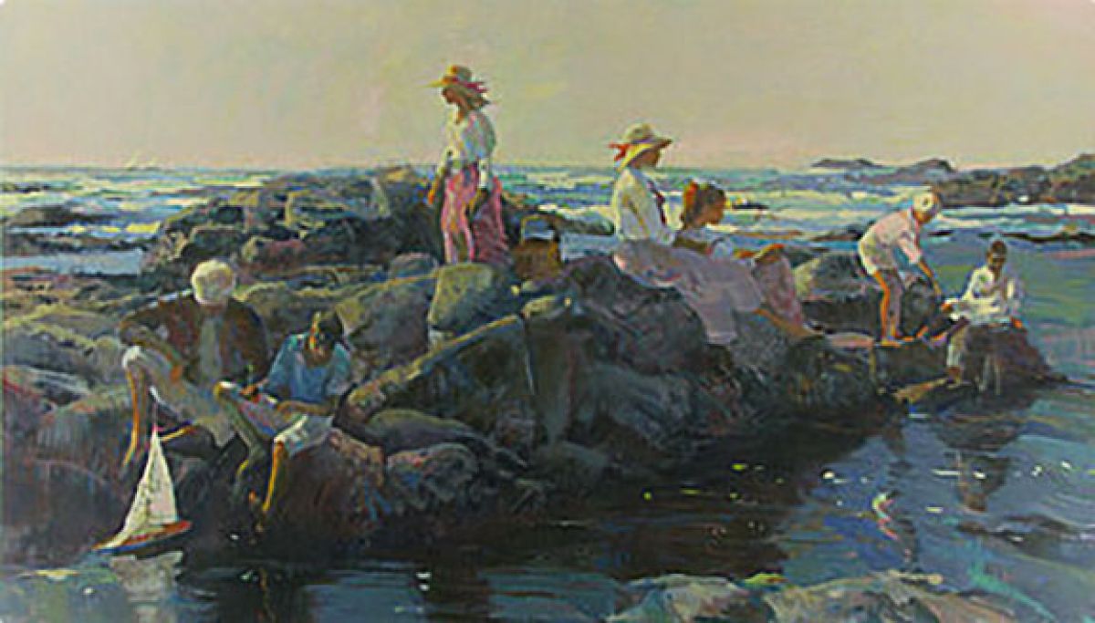 Don Hatfield - Family Outing at the Cove - Limited Edition Serigraph