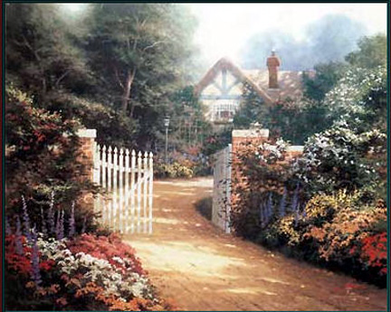 Thomas Kinkade - The Hidden Cottage - Limited Edition Offset Lithograph on Canvas