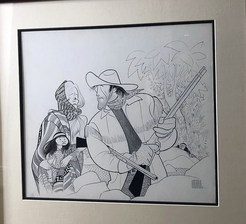 Al Hirschfeld - High Noon with Gary Cooper - Original Painting - Drawing