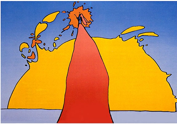 Peter Max - His Own Eclipse - Limited Edition Serigraph on Fabiano