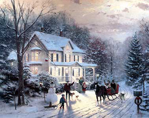 Thomas Kinkade - Home for the Holiday's - Limited Edition Offset Lithograph on Canvas