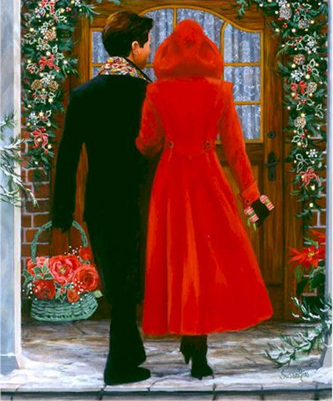 Susan Rios - Home For The Holidays - Limited Edition Giclee on Canvas