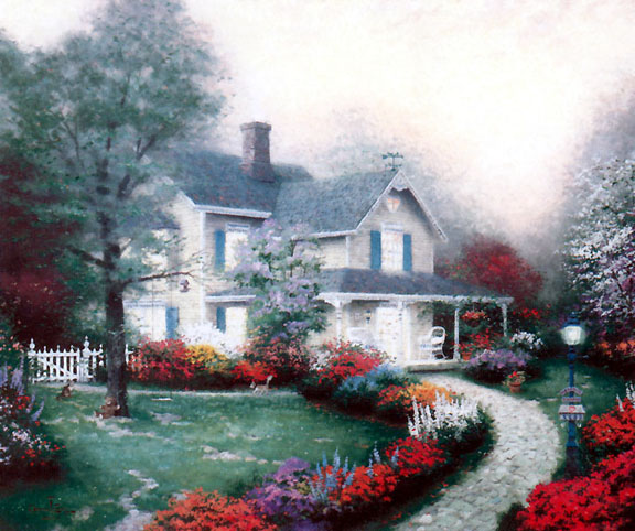 Thomas Kinkade - Home is where the Heart is - Limited Edition Offset Lithograph on Canvas