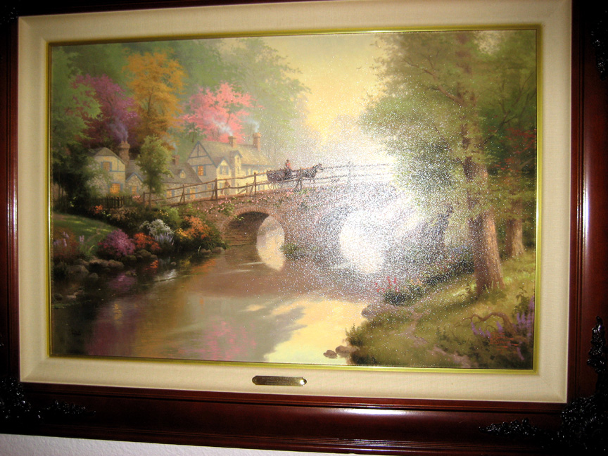 Thomas Kinkade - Hometown Bridge - Limited Edition Offset Lithograph on Canvas