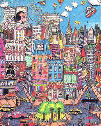 Charles Fazzino - Hooray New York - 3-D Limited Edition Serigraph