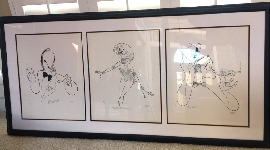 Al Hirschfeld - Bob Hope, Carol Channing and Jack Lemon and Self Portrait - Limited Edition Lithograph