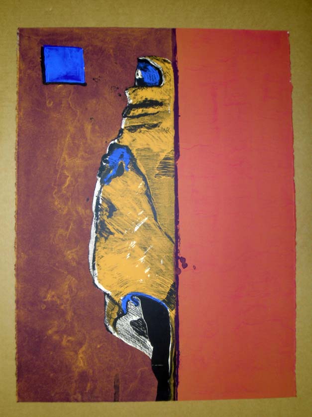 Fritz Scholder - Indian with Blue - Limited Edition Lithograph