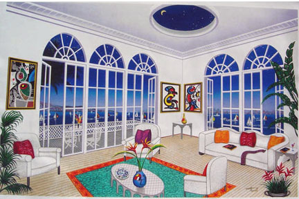 Fanch Ledan - Interior with Miro - Limited Edition Lithograph