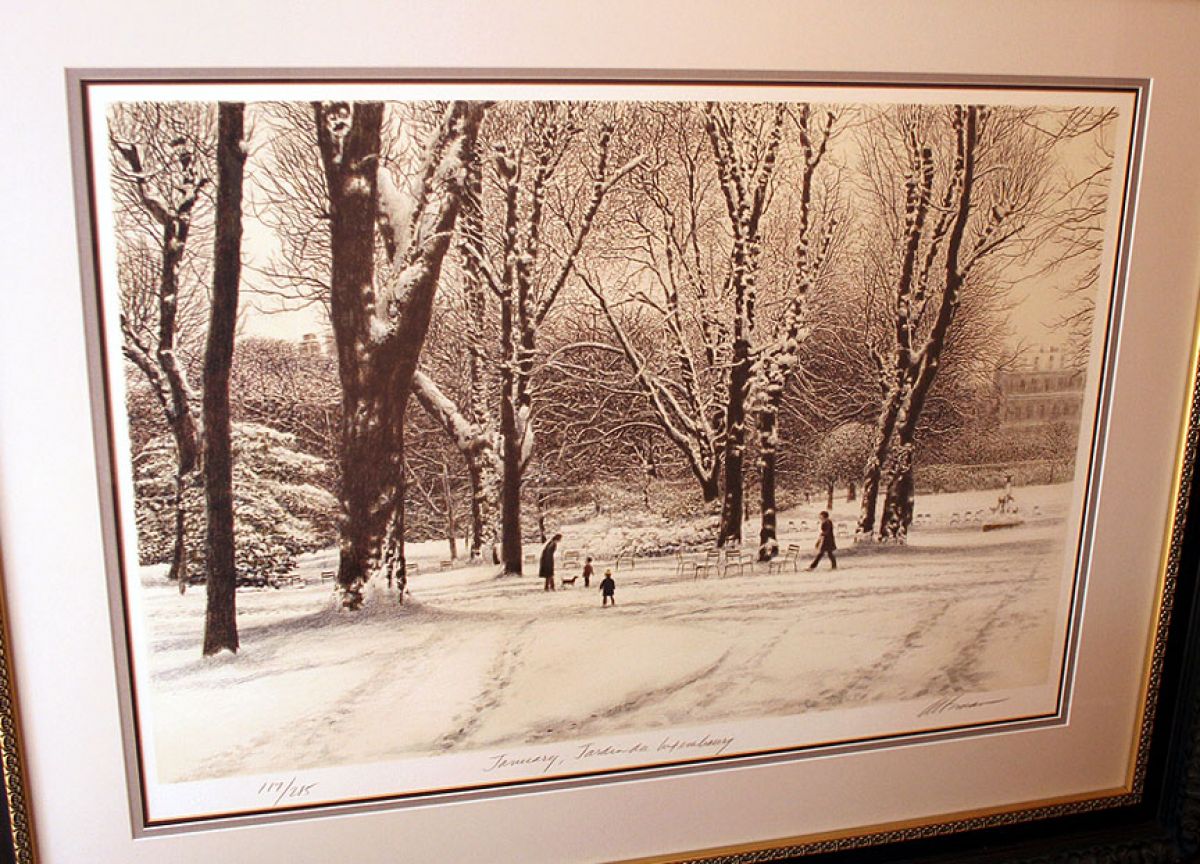 Harold Altman - January, Jardin du Luxembourg - Limited Edition Lithograph