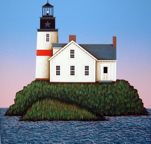Theodore Jeremenko - Star Lighthouse at Night - Limited Edition Serigraph