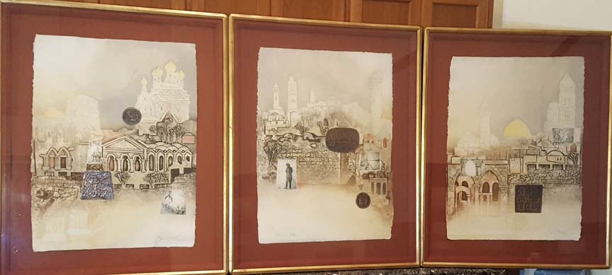 Mikulas Kravjansky - Jerusalem City of Gold - Limited Edition Intaglio Mixed Media